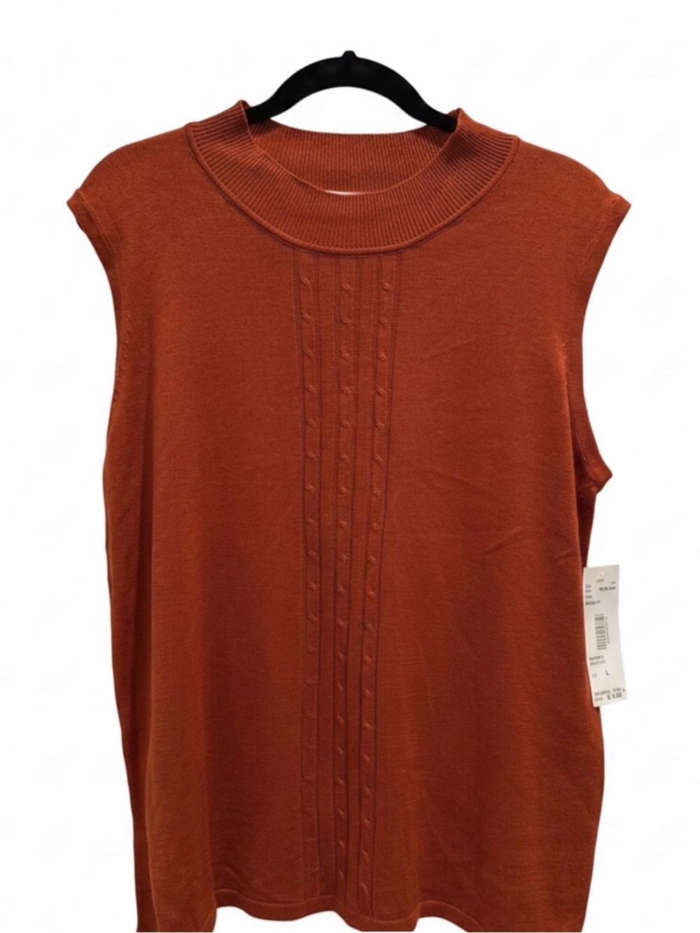 & Other Stories Rust Cable-Front Sleeveless Knit Tank
